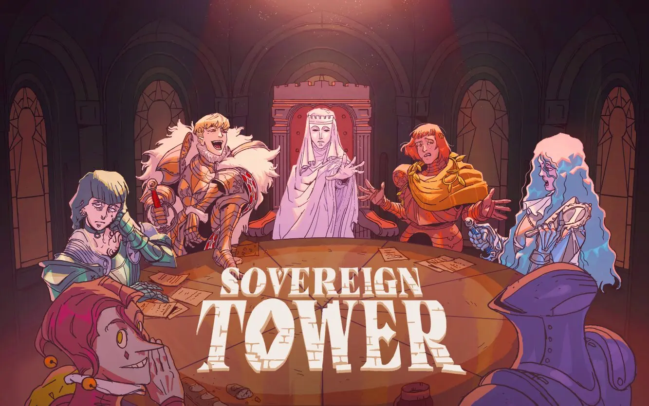 Sovereign Tower characters gathered around the Round Table Sovereign Tower court gathered around the Round Table